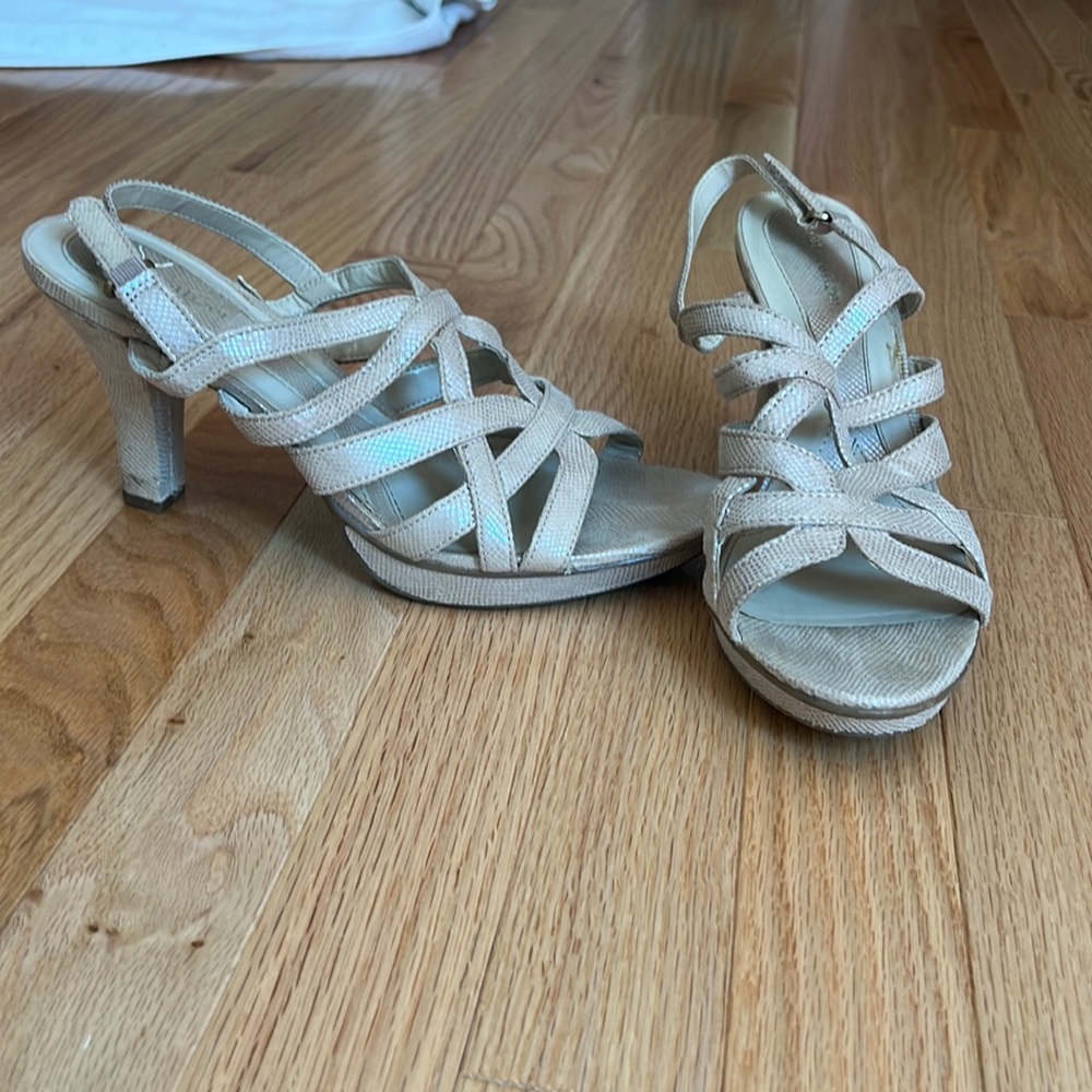 Nude shimmer heels size 9